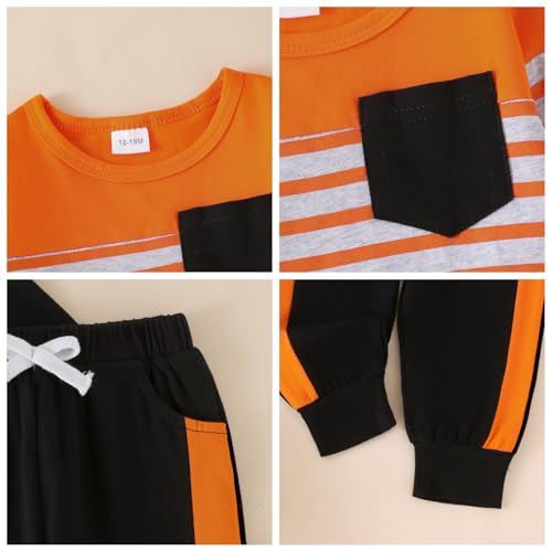 Image of FOCUTEBB Toddler Boy Clothes Baby Boys Fall Winter Outfits Long Sleeve Sweatshirt Top Jogger Pants Set Boys Outfit Set 12M-4T