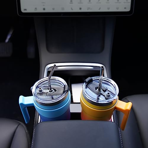 Image of BJPKPK 20 oz Tumbler With Handle And Straw Stainless Steel Travel Mug Insulated Tumbler Cups With Lids,Ocean Dream