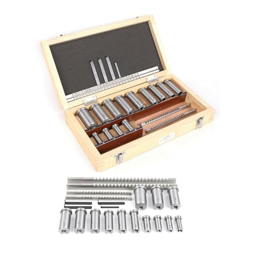 Industrial Tools Metric Size Broaching Cutter Collared Bushing Shim Set, 22 Pcs Keyway Broach Kit, Metric Size Broach Sleeve Shim Set for Lathe Keyway Size B-4mm,B-5mm,C-6mm,C-8mm 1 Industrial Tools Metric Size Broaching Cutter Collared Bushing Shim Set, 22 Pcs Keyway Broach Kit, Metric Size Broach Sleeve Shim Set for Lathe Keyway Size B-4mm,B-5mm,C-6mm,C-8mm