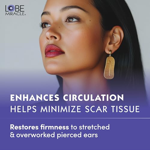 Lobe Miracle Rejuvenating Ear Lobe Serum - Ear Care Solution for Pierced Ears & Ear Care Products w/Aloe, Vitamin E & Lavender - Promotes Healing, Helps Firm Skin & Stretched Earlobes - 0.17 fl oz