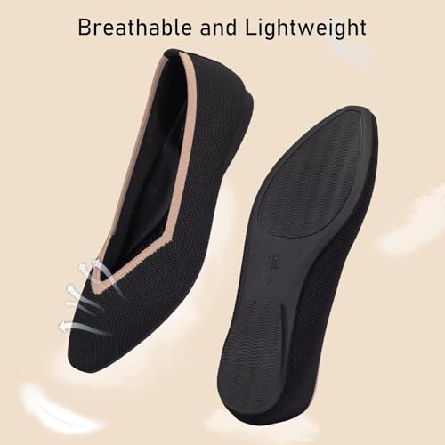 Chaussures en tricot légères contre le mal de pieds | Modèle confort noir 36.5 - 7