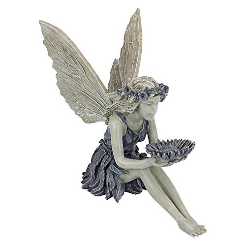 Garden Angel Sculpture - Sitting Fairy Statue Resin Craft Garden Lawn Yard Art Patio Home Art Ornaments Outdoor Decorations Gifts~16x11x9.5cm