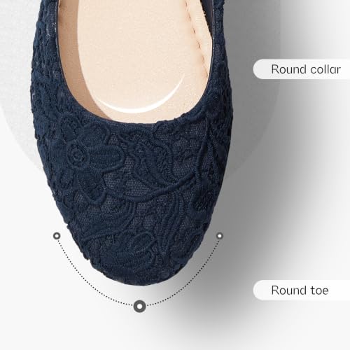Image of Shupua Womens Flats Lace Ballet Flats Dressy Slip On Shoes for Work Wedding