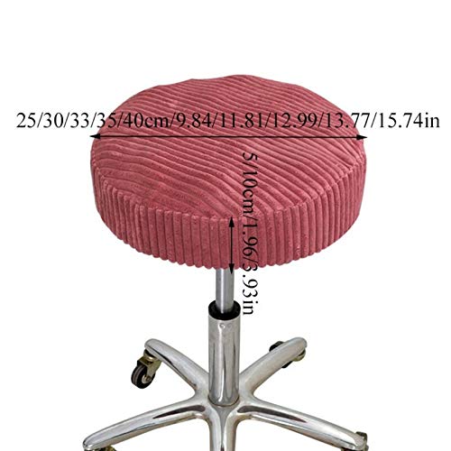 Stoel bedekking Stoelhoes stretch elastische eetzitje pluche ronde stoel cover effen kleur slipcover bark kruk cover… - Afbeelding 4