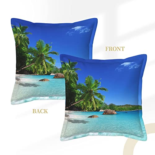 Housse de coussin similicuir lavable imprimé tropical - 4