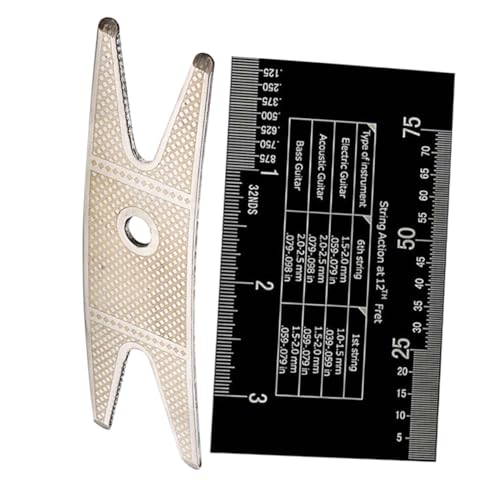 VICASKY 1 セット ストリング ヴァイオリンツール定規 エレキギターのアクションゲージ ギターピックグリップ 弦楽器製作者ツール ギター キット ギターセットアップゲージ ステンレス鋼