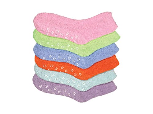 Gilbins Super Soft Fuzzy Anti Grip Socks, Striped, 6 Pair