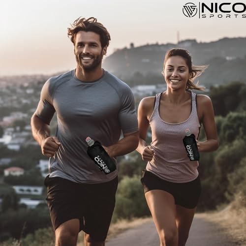 Nico Sports Hydroblast Handheld Running Water Bottle 12 Oz Of Quick Hydration For Long Distance Running With Large Storage Holder For Phone thumb #5
