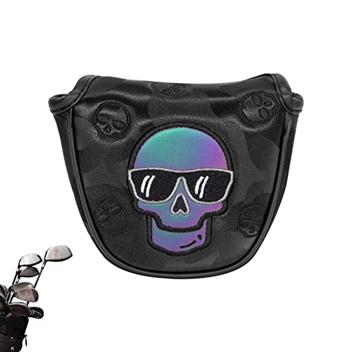 Ziurmut Couvre-chef pour clubs de golf – Skull Mallet Club avec plaque – Couvre-tête pour putter de golf, protection pour clubs de golf pour clubs de golf adapté à la plupart des de golf
