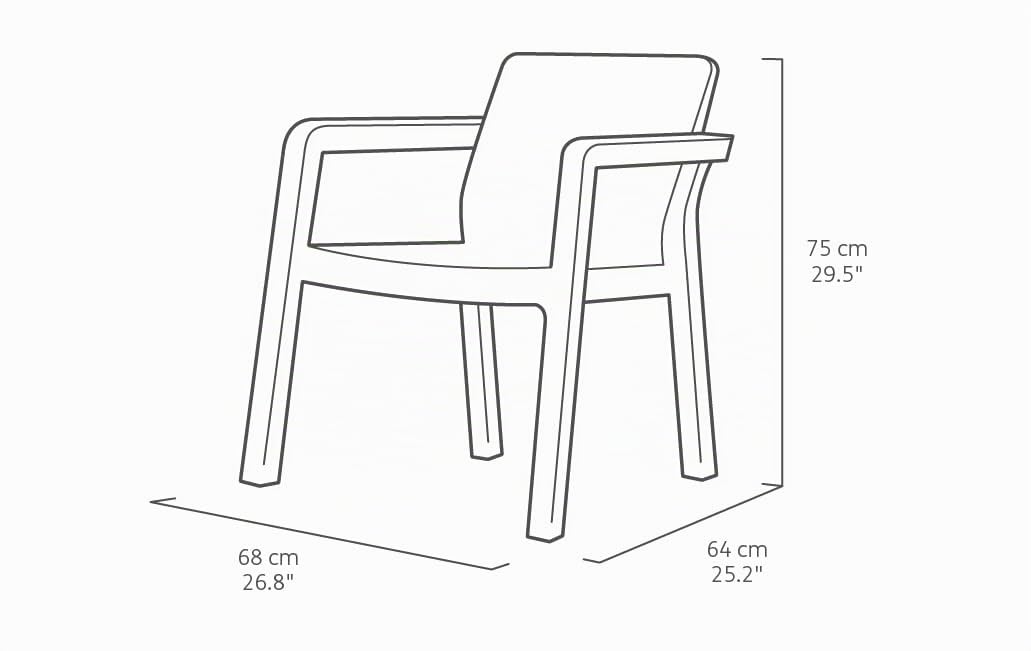 Keter Emily Lounge Set, Mobili da Giardino Superficie Liscia con Divano 2 Posti 2 Sedie E Tavolino, Grafite