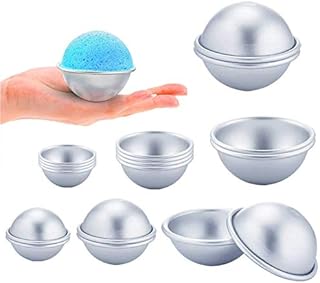 Bath Molds,18 Pack 3 Sizes Metal Bath Bomb Moulds Ball Shape Cake Candle Crafting Moulds Aluminium Bath Bomb Mold Set for DIY Handmade Soaps