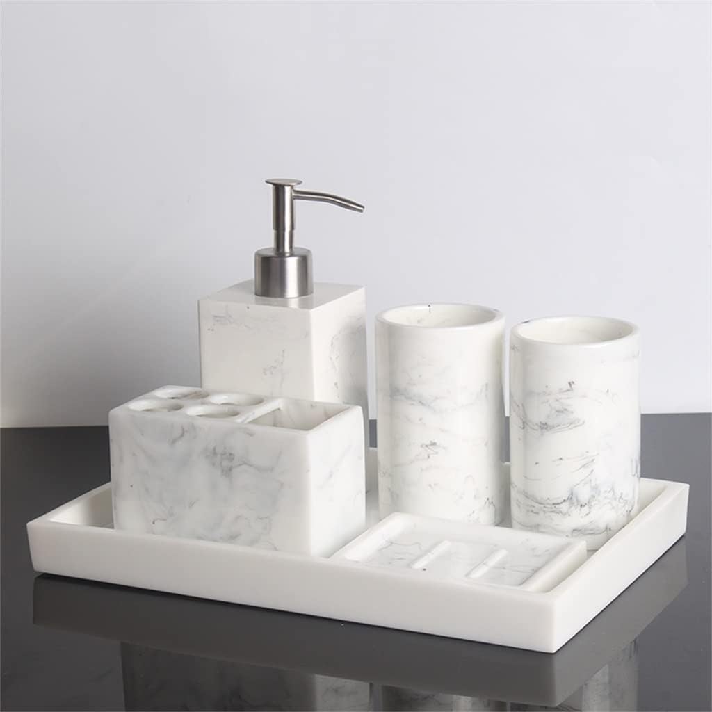 Six-Piece Set Bathroom Supplies Set Bathroom Set Wash Set Resin Mouthwash Cup Toothbrush Holder Set