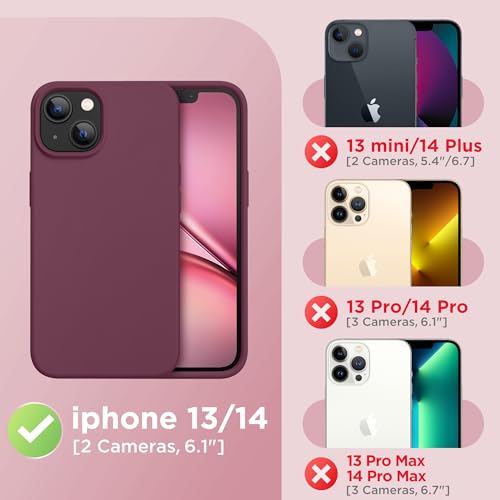 Image of GolbinBox Magnetic for iPhone 13 /14 Case, Silicone Cover, Wine Red