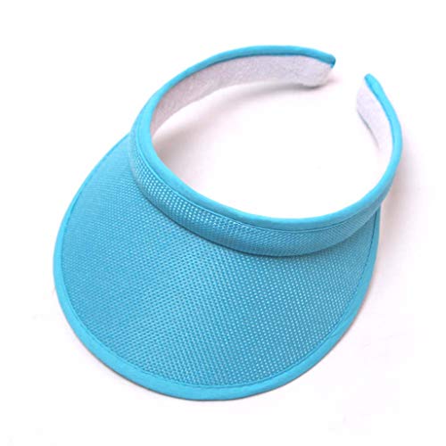 Gorra unisex con visera para el sol, protección solar, visera de playa, para hombre y mujer, visera de béisbol, gorra de tenis, golf, parasol, sombrero de verano con ala grande, azul, Talla única