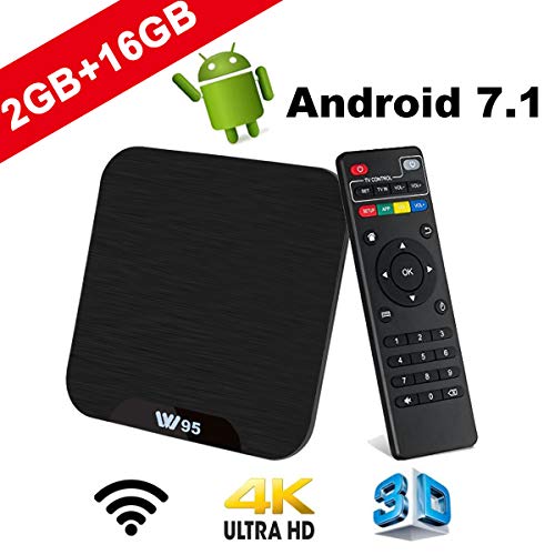 TV Box Android 7.1 - VIDEN W2 Smart TV Box Amlogic Quad Core, 2GB RAM & 16GB ROM, 4K*2K UHD H.265,...