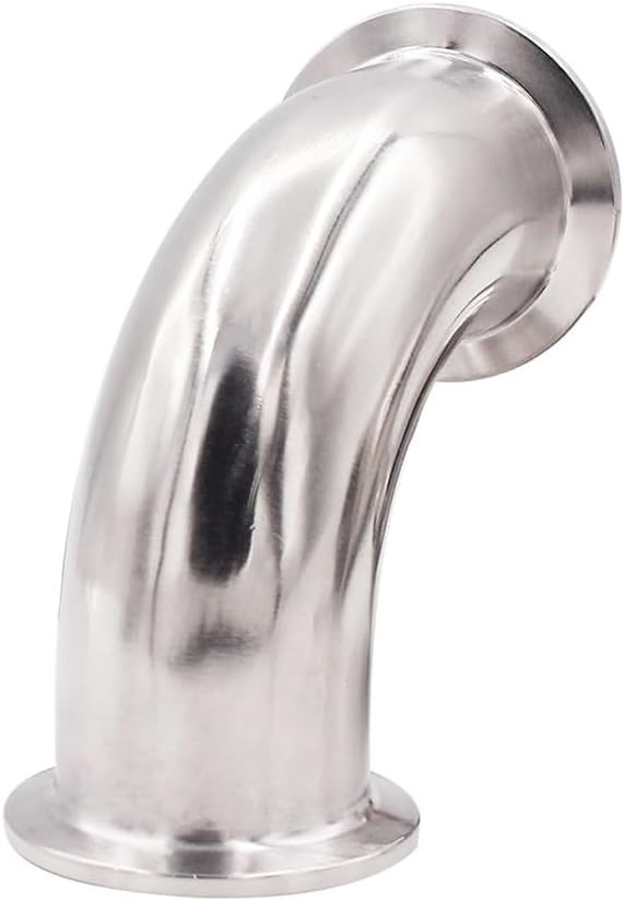 1-1/2" Tube OD Sanitary Ferrule Elbow 90 Degree Pipe Fitting, with 2 Silicone Gaskets SUS304 Tri Clamp 1.5 Inch