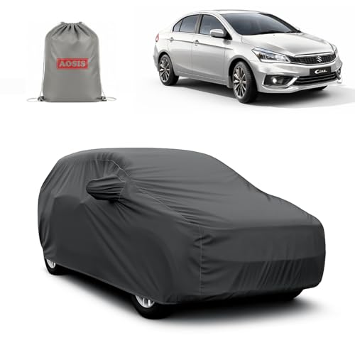 Image of AOSIS 'Waterproof' Car Cover Compatible with Maruti Suzuki Ciaz 2014-2025 Year Model 300 GSM Uly Coated Thick Fabric 4X4, Adjustable Belt Buckle, Elastic Grip