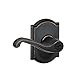 SCHLAGE F51A FLA 716 CAM Flair Lever with Camelot Trim Keyed Entry Lock, Aged Bronze