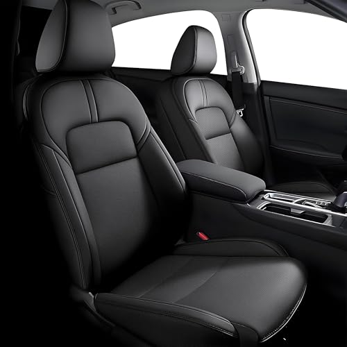Image of AOMSAZTO Seat Covers for Nissan Sentra: 2020 2021 2022 2023 2024 2025 S SV Full Set Leather Cushion Car Seats Cover Black