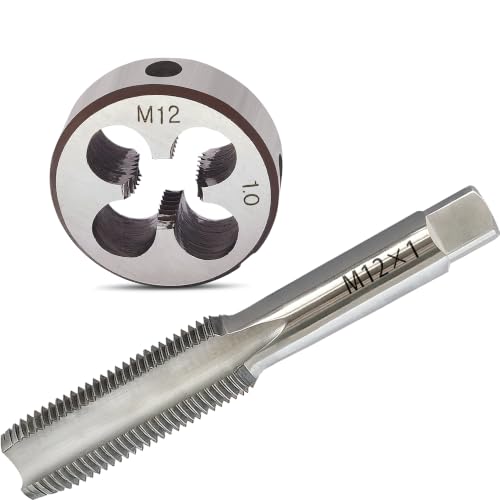 Image of M12x1.0 Tap and Die Set, Metric Right Hand M12 x 1.0 Tap Die Set, M12 x 1 High-Speed Steel Thread Milling Tap and Die Suitable for Various Metals