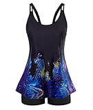 Arolina Women's Tankini Swimsuits Scoop Neck Adjustable Straps Bathing Suit Fashionable Tankini Sets Purple Leopard Print Large