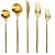Gold Silverware Set for 12, MIKIWAY 60 Pieces Stainless Steel Flatware Set, Matte Golden Cutlery Tableware Set, Kitchen Utensils Set Include Spoons And Forks Set, Satin Polished, Dishwasher Safe