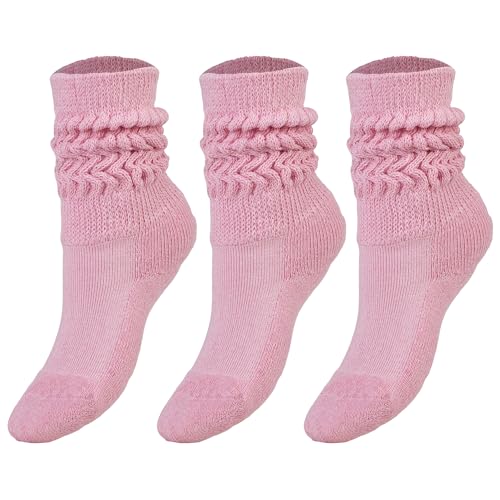 AWS/American Made 3 Pairs Kids Slouch Socks 3 Years to 15 Years Long Scrunchy Crew Socks