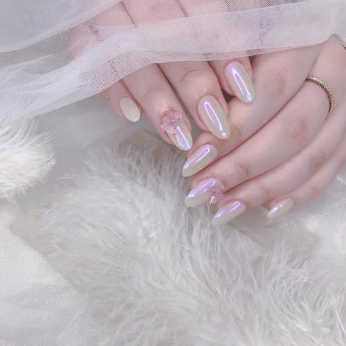 COSMOO Aurora Iridescent Nail Polish Pearl Pink, Shimmer Unicorn Glossy Pearlescent Quick Dry Nails Lacquer for Nail Art Varnish, 0.41 fl oz