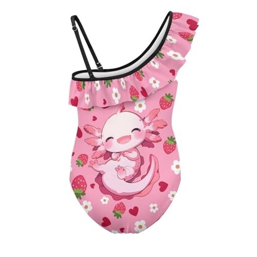 1-Shoulder Ruffle Swimsuit for for Kids Toddler Girls Youth Pretty Secure and Comfortable2