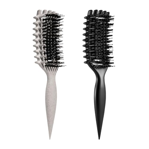 Image of Curly Hair Brush Candybrush Curl Defining Brush for Detangling Shaping and Defining Curls for Women, Men, Wet & Dry Hair (Black Beige)