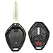 Keyless Entry Remote Key Fob Shell Case 4 Buttons Replacement for Mitsubishi Eclipse Lancer Endeavor Galant Outlander with Uncut Blade (Black)