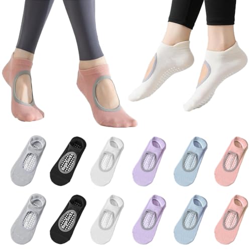 Opiniones de Ropa de Gimnasia para Mujer - solo los mejores. 43 BOOSEN 6 Pares Calcetines de Yoga, Calcetas de Pilates Transpirables, Calcetines Antideslizantes Ejercicio con Asas y Correas, Talla 35-40 para Yoga, Gimnasia, Deportes, Ballet,...