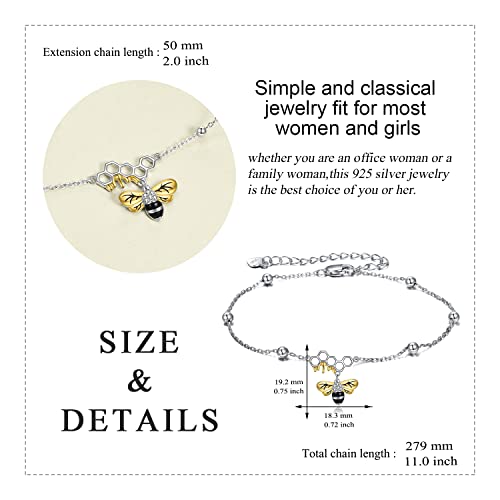 Image of YAFEINI Anklet Bracelets for Women Girls Sterling Silver Hummingbird /Dragonfly /Butterfly Link Chain Anklets Jewelry Gifts