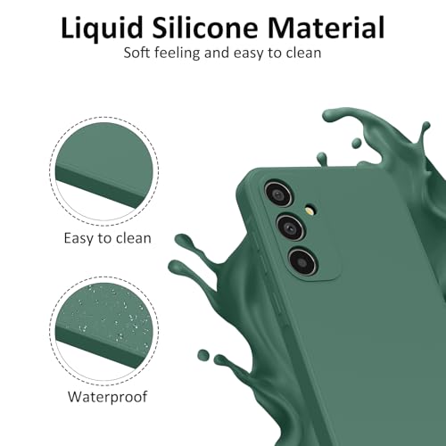 Image of Tobfit Silicone Case Phone Case for Samsung Galaxy A35, Durable Shockproof Phone Cover for Samsung Galaxy A35(Dark Green)