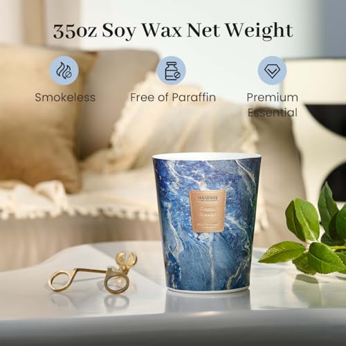 Image of M&SENSE Ocean Breeze Summer Scented Candles for Home, 3-Wick Highly Scented Jar Candles, 35 Oz 150 Hours Long Lasting Burning Candles Gifts for Women, Relaxing Aromatherapy Candle for Stress Relief