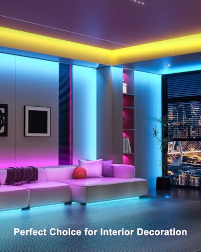 Mexllex LED Strip Lights 30m, Ultra-Long Lights Strip Music Sync Color Changing, Led Lights with App Control Remote, RGB Tape Light for Home Bedroom Party