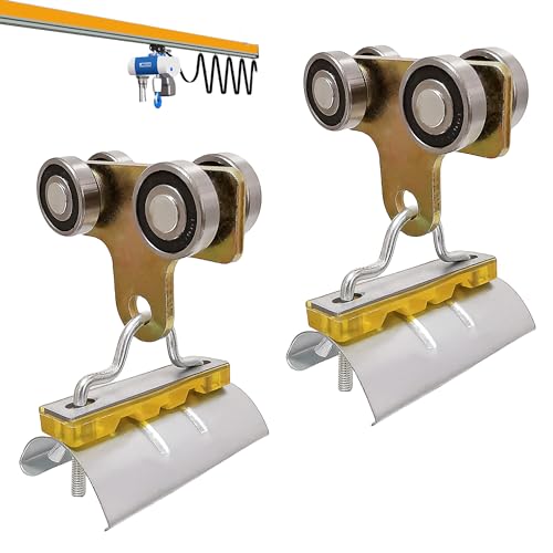 BIAXJUNY 4 Wheel Cable Trolley System, Trolley Roller Four Bearing Trolley Assembly for Use with 1-5/8" Wide and All1-5/8" or Taller Strut Channel (2pcs) by BIAXJUNY - Used condition - US$22.85