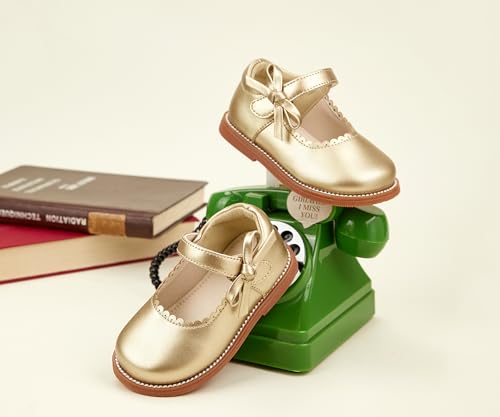 Image of PHIRAMIN Toddler Girl Mary Jane Student Oxford Shoes-Little Girl School Uniform Shoes for Wedding Party
