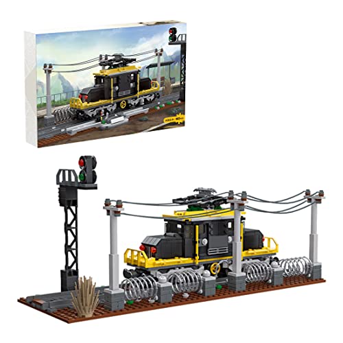 669 Pièces Technique Train avec Rails et Accessoires, Locomotive Train Blocs de Construction, Jeu de Construction Compatible avec Lego Cover