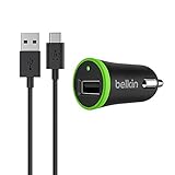 Lieferumfang: Belkin USB-A Kfz-Ladegerät und Belkin USB-Kabel mit USB-C-Stecker auf USB-A-Stecker, 1,8 m