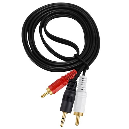 DAJING 1 piece of 1.5-meter RCA to 3.5mm auxiliary cable - mini jack stereo cable for turntable - turntable to 3.5mm jack (red black white)