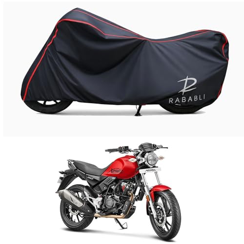 Image of Waterproof Bike Body Cover Compatible for | Hero Xpulse 200T | Taffeta Fabric, Red Piping Design, Bottom Elastic Fit | Dustproof, Sun UV & Rain Protection for All Bikes