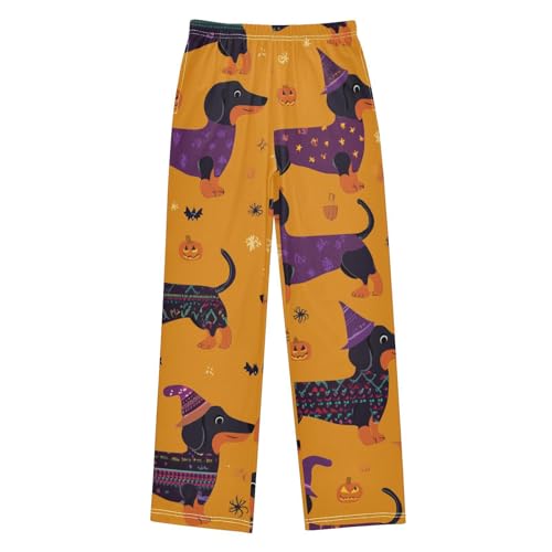 ZZXXB Dachshund Bat Boys Long Pants Soft Trousers Elastic Waist Kids Lounge Bottoms with Pockets S-XL