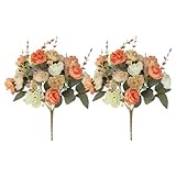 Amplia aplicación: este ramo artificial sirve como elegante decoración del hogar y accesorio fotográfico, mejorando el atractivo visual en diversos entornos, como bodas o fiestas. Ofrece un uso versátil como pieza central que complementa fácilmente cualquier tema u ocasión, con adaptabilidad natural y estética.