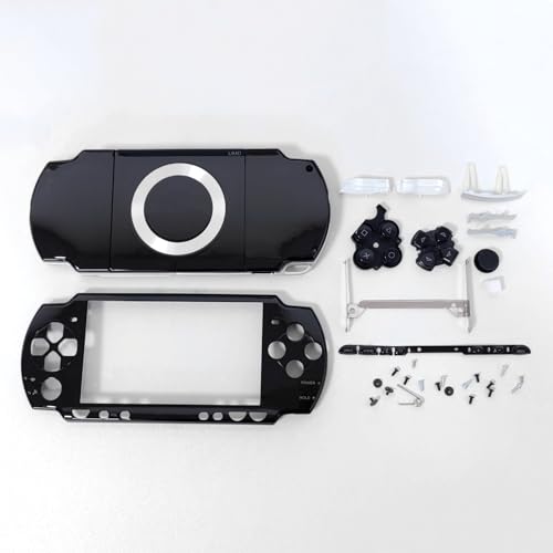 Image of Hzxkqmil Full Housing Shell Cover Faceplate Case Replacement Parts with Buttons Screws Set for Sony PSP 2000 2001 2002 2003 2004 Console (Black)