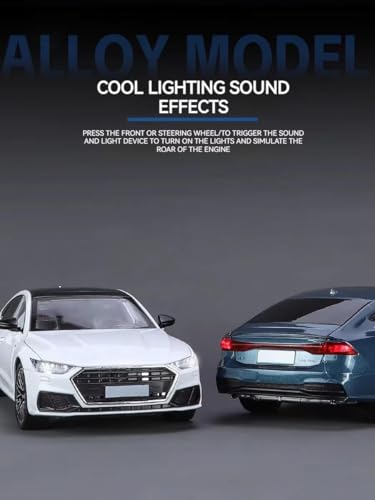 Image of Invite Enterprise 1:24 Audi A7 Diecast Scale Model Metal Pull Back Toy car for Kids with Openable Doors & Light, Music Toy Vehicle for Kids【Multicolour】