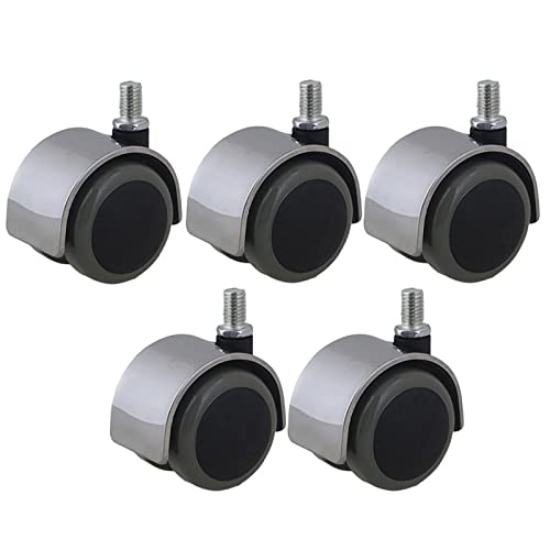 Ruedas giratorias de PU para silla de oficina y muebles con perno roscado pack de 5 unidades