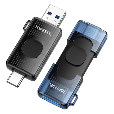 TOPESEL 2Pack USB Drive 32GB USB C Flash Drive up to 100MB/s USB 3.2 Gen 1 Thumb Drive Push-Pull USB Stick Portable Memory Stick for iPhone 15/16/17 Android Smartphone Tablet Laptop Car Audio Smart TV