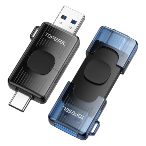 TOPESEL-2Pack-USB-Drive-32GB-USB-C-Flash-Drive-up-to-100MBs-USB-32-Gen-1-Thumb-Drive-Push-Pull-USB-Stick-Portable-Memory-Stick-for-iPhone-151617-Android-Smartphone-Tablet-Laptop-Car-Audio-Smart-TV