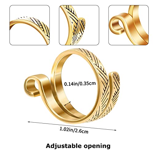 6 Pcs Crochet Ring,Yarn Tension Ring for Crochet,Metal Open Yarn Guide Finger Holders,Adjustable Crochet Tension Ring,Finger Pain Release,Knitting Craft Accessories Tools for Mother Grandma Presents